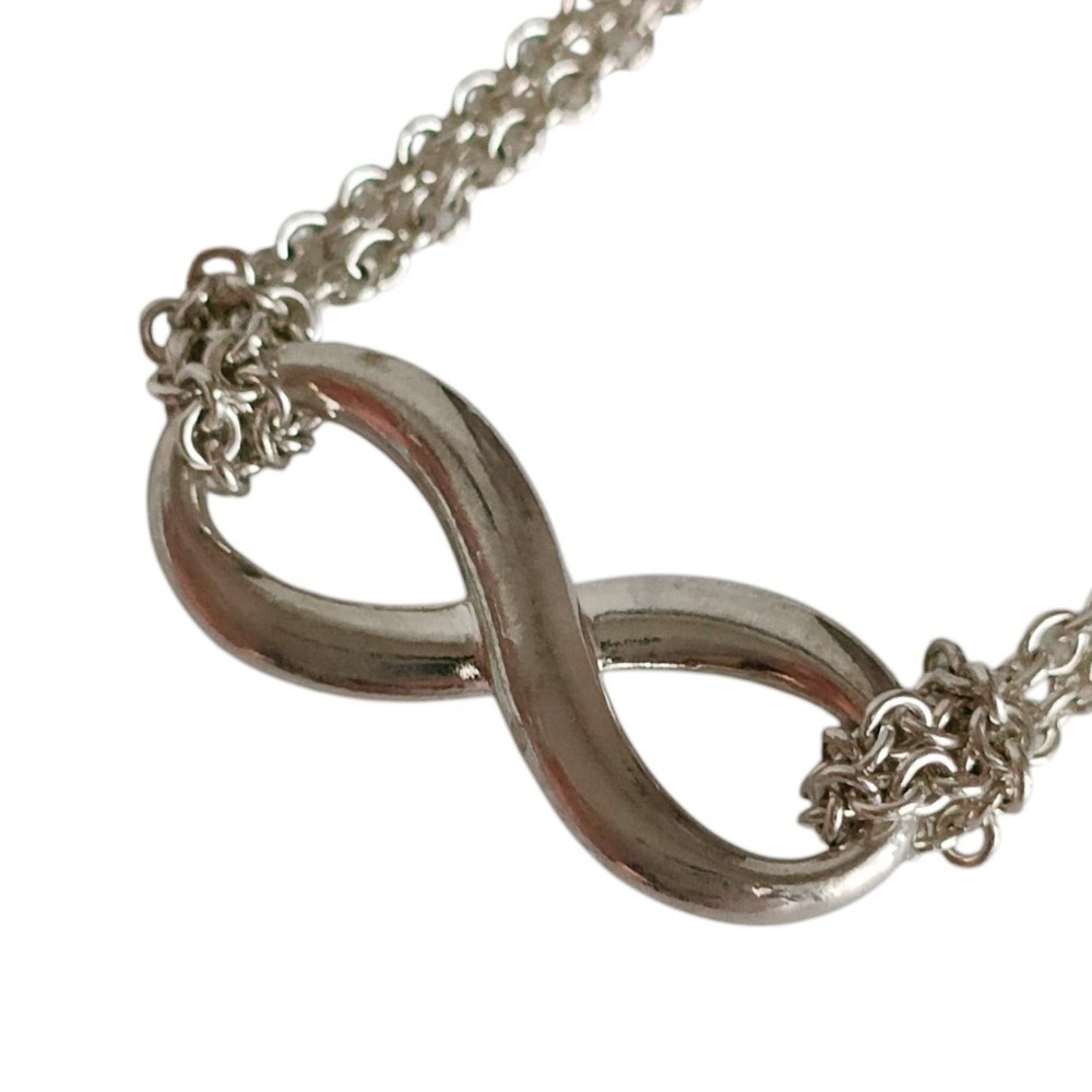TIFFANY & Co. Tiffany Infinity Double Chain Pendant Necklace, with Box, 925 S...